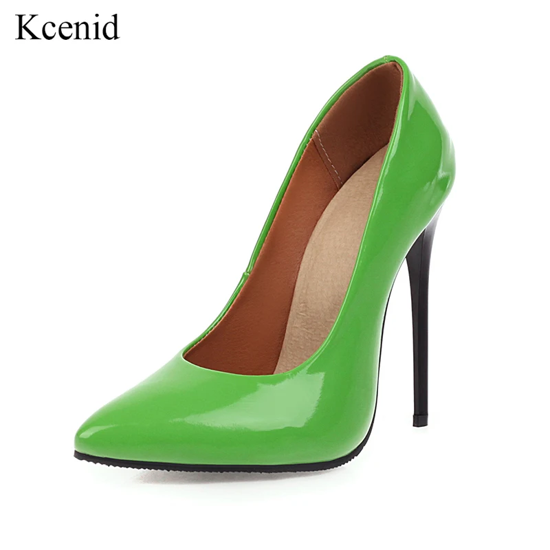 

Kcenid New Womens Party Shoes 12cm High Heels Pointed Toe Solid Shallow Sexy Ladies Fashion Women Shoes Wedding Pumps White Red