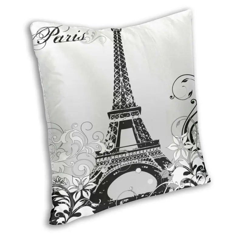 France Eiffel Tower Cushion Cover 40x40 Home Decor 3D Print Romantic Paris Vintage Style Throw Pillow Case for Sofa Double Side