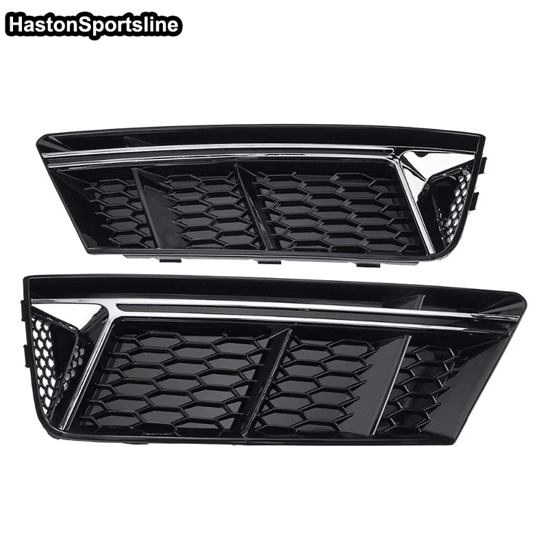 

For Audi A4 B9 Front Fog lamp Mask grill Cover Front bumper Fog Lights Grille 2016-2018 Standard Bumper