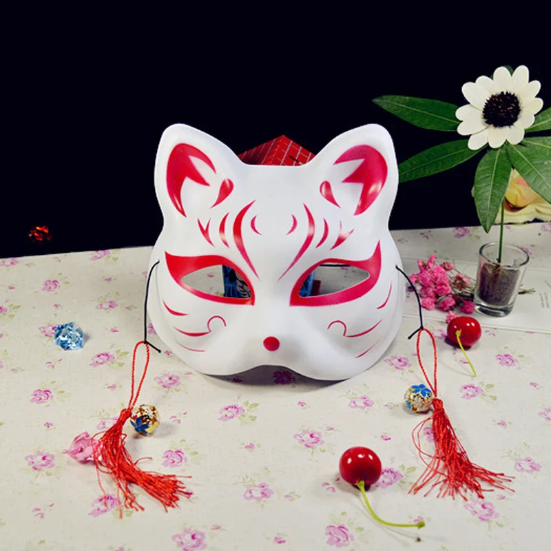

10 Pcs New custom Cat mask Japanese Fox Mask Private Natsume's Book of Friends Fox Half Face Mask Halloween Cosplay Animal Masks