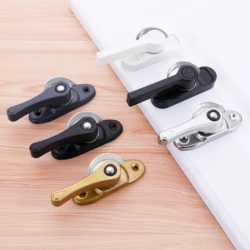 

1pcs Plastic+Stainless Steel Door Windows Lock Sash Jammers Child Security Window Hasp For balcony bathroom Hardware Accessories