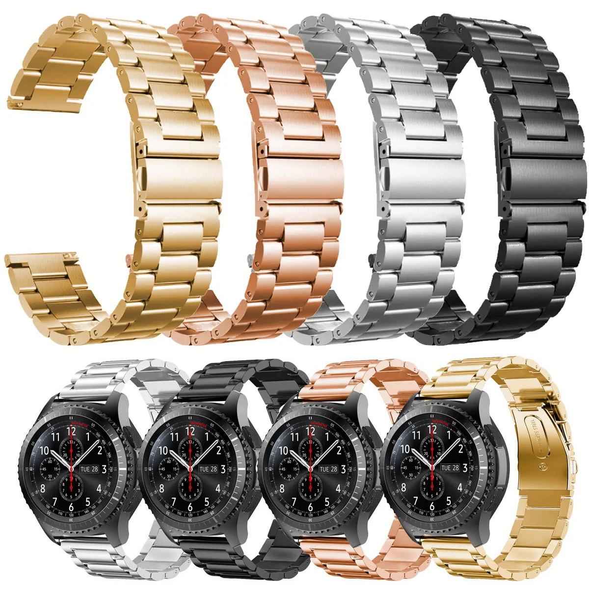 Stainless Steel band for Samsung Galaxy Watch 46mm S3 S2 22mm SM-R800NZSAXAR 20mm Amazfit BIP Strap Galxy Watch 42mm Wristband