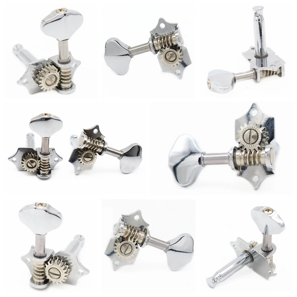 6 Left/Right Vintage Guitar Machine Heads Tuners Open Style Guitar Tuning Pegs for ST LP SQ Guitar Silver/Gold(Type 1)