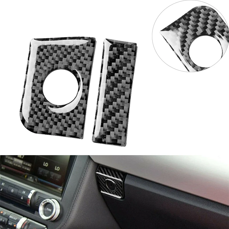 

For Ford Mustang 2015 2016 2017 2018 2019 Carbon Fiber Car Inner Accessories Stickers Storage Box Switch Sticker Cover Trim