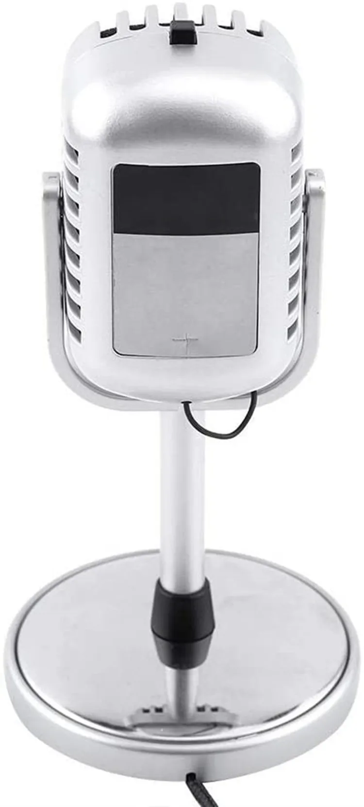 Micrófono retro, micrófono estéreo dinámico de estilo retro clásico con cable de audio de 3,5 mm para PC portátil