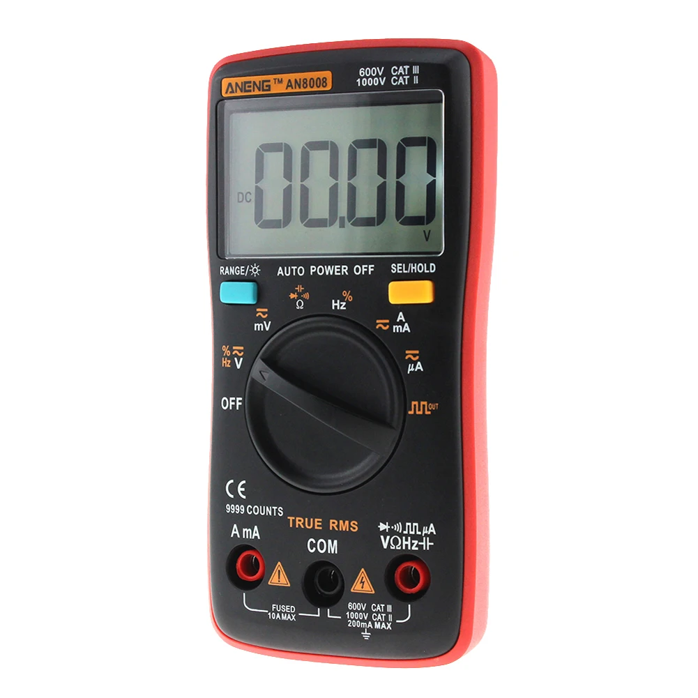 ANENG AN8008 True-RMS Digital Multimeter 9999 Counts Square Wave Voltage Ammeter With Thermocouple LCD Backlight Portable