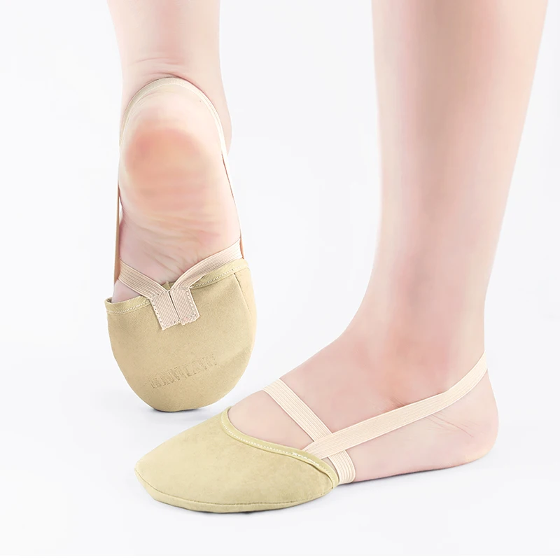 5/10/20pcs Rhythmic Gymnastics Shoes Soft Half Socks Ballroom Art Gym Accessories Ginastica Elastic Dance Shoes Gymnastics Khaki