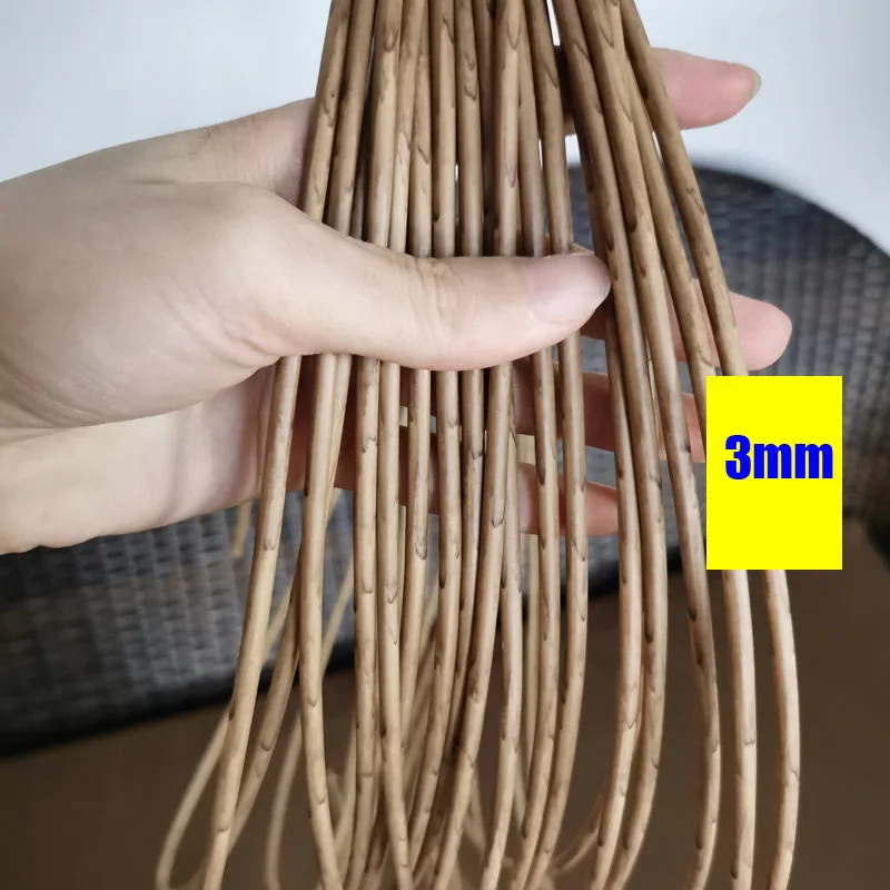 10 Meters Round Gradient PE Synthetic Rattan Rope Material For Weaving Crafts Knit Repair Chair Hanging Basket 2.5mm 3mm 4.5mm