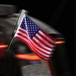 Flagge LED beleuchtete Fahnenstange Chrom Flagge Set Fahnenmast Set für Harley Davidson Street Glide Motorrad 2014 bis 2023