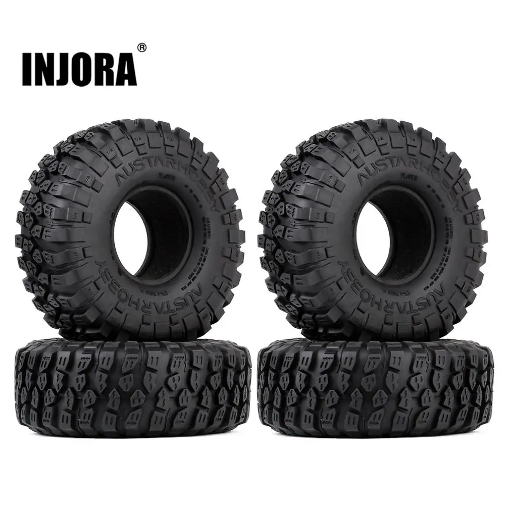 INJORA 4 szt. 121*45MM miękka gumowa opona 1.9 "koło Rock Terrain opona do 1/10 zdalnie sterowany samochód gąsienicowy TRX-4 Axial SCX10 90046