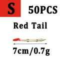 50 piezas de cola roja