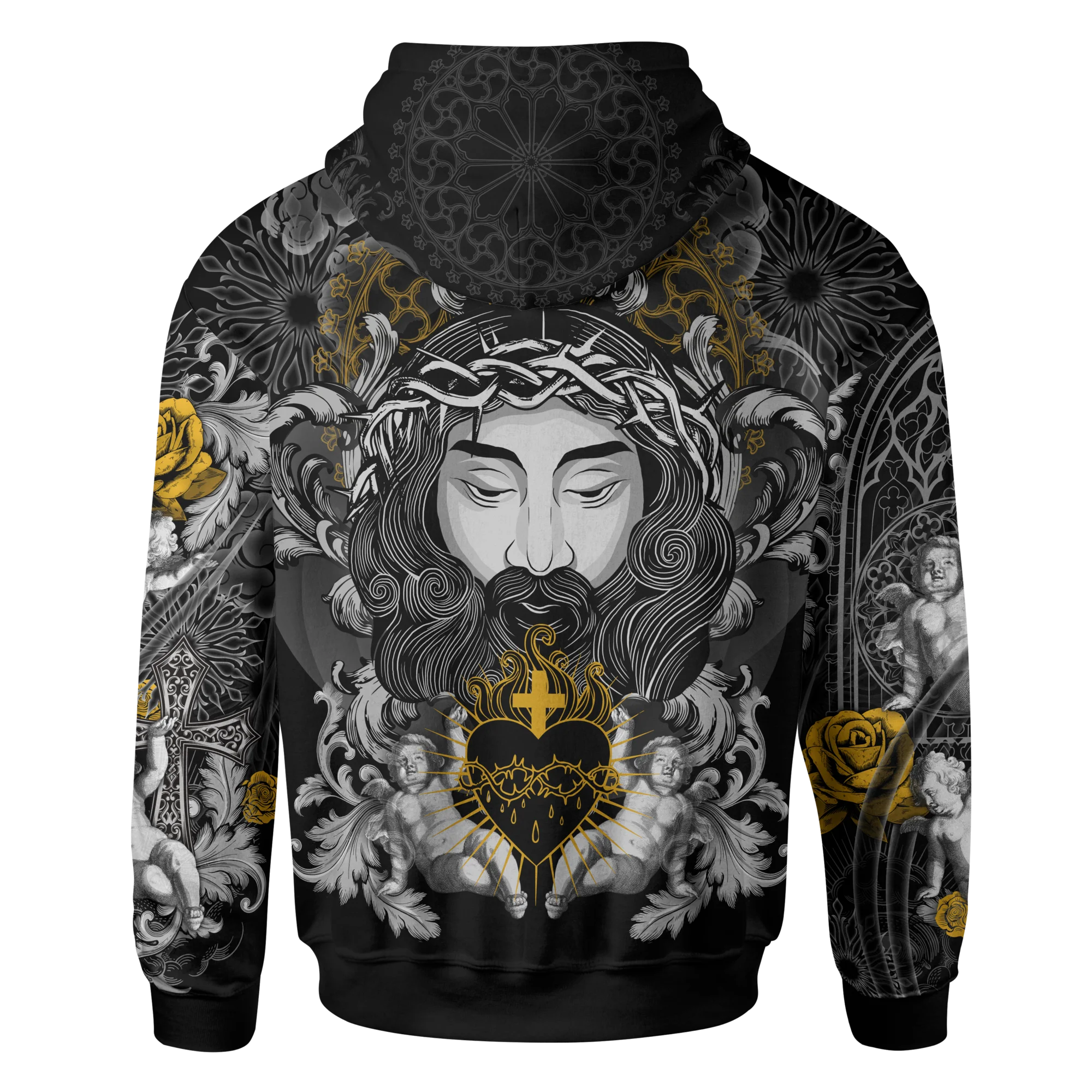 Mother Mary And God 3D All Over Printed Mens Autumn Hoodie Sweatshirt Unisex Streetwear Casual Zip Jacket Pullover KJ628