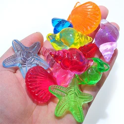 Piezas de juego de piedra coloridas para juegos de mesa, juguetes de parque de atracciones con forma de Animal y concha de cristal acrílico, accesorios para niños, lote a granel