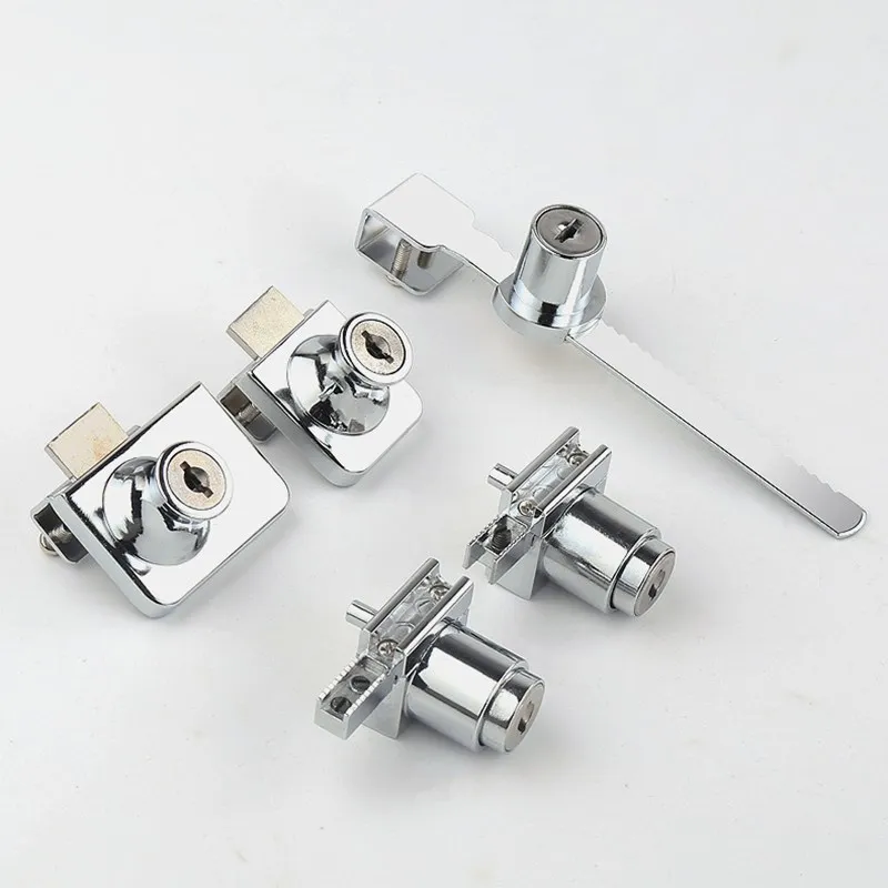 Display cabinet glass H lock three-piece office furniture lock drawer lock furniture hardware