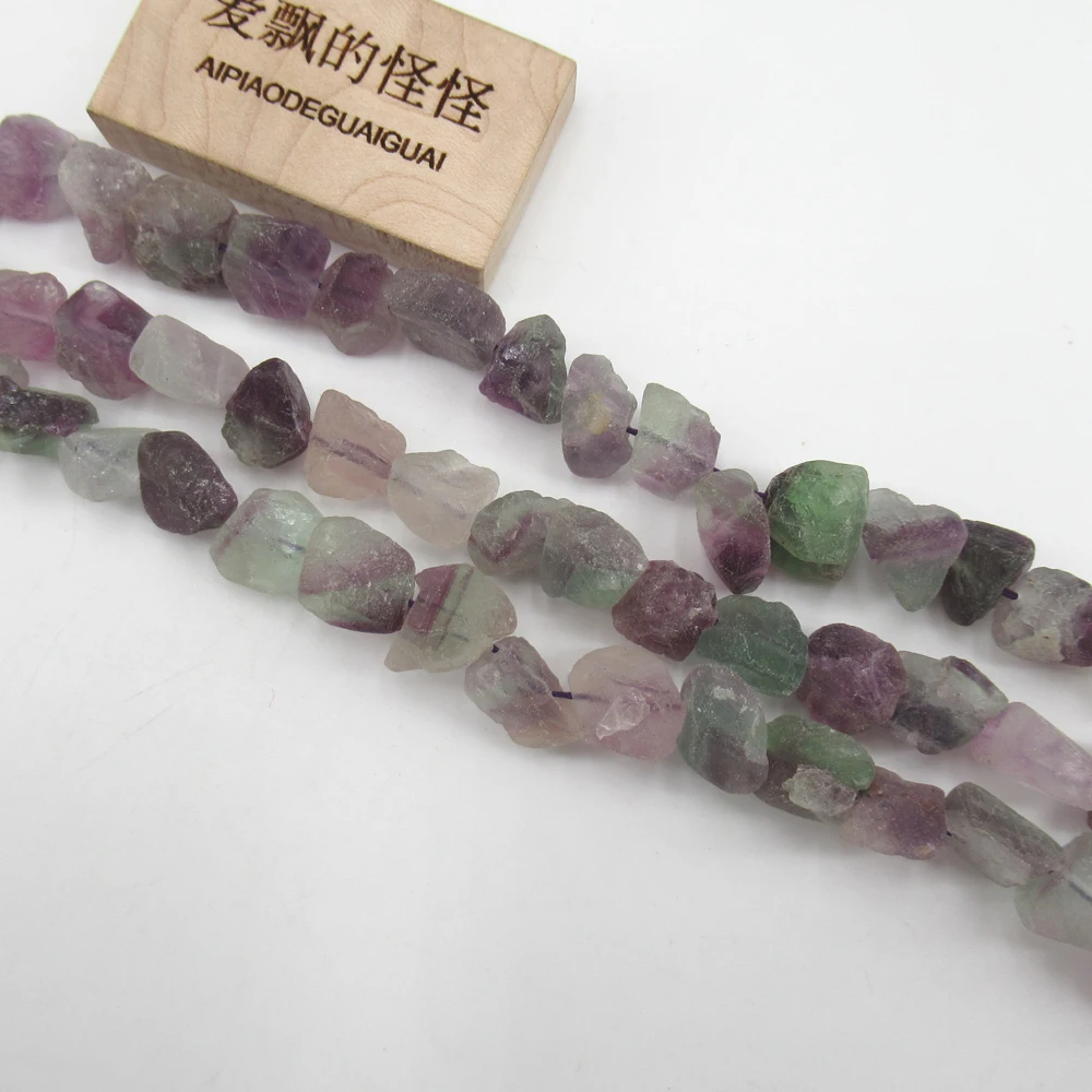 APDGG Natural Purple Fluorite Freeform Rough Nugget Gemstone Loose Beads 15.5\