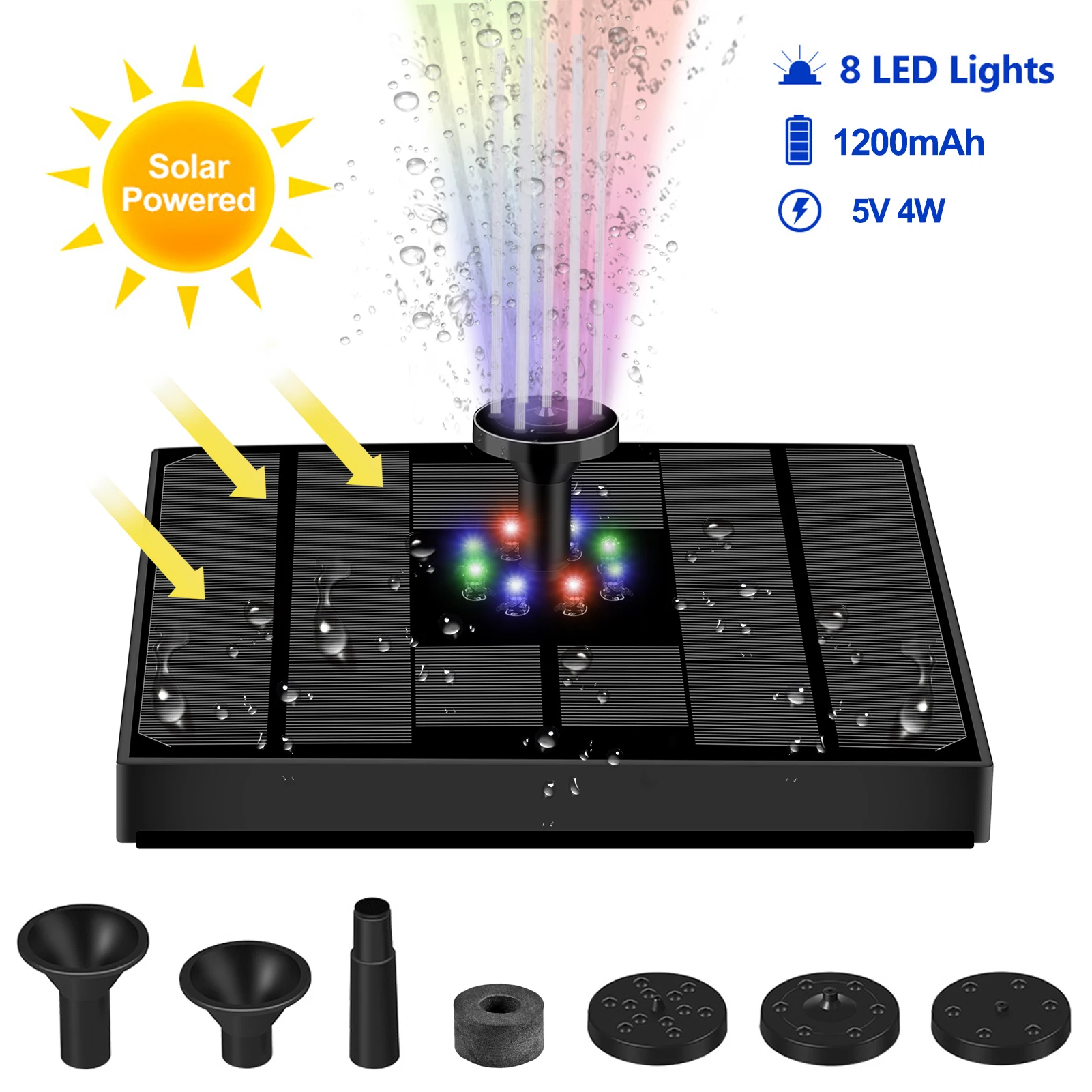 10V/9V/7V/6V3W/3.5/4W fontanna solarna kolorowe diody LED światła baseny pompa fontannowa Panel zasilany energią słoneczną fontanna wystrój ogrodu