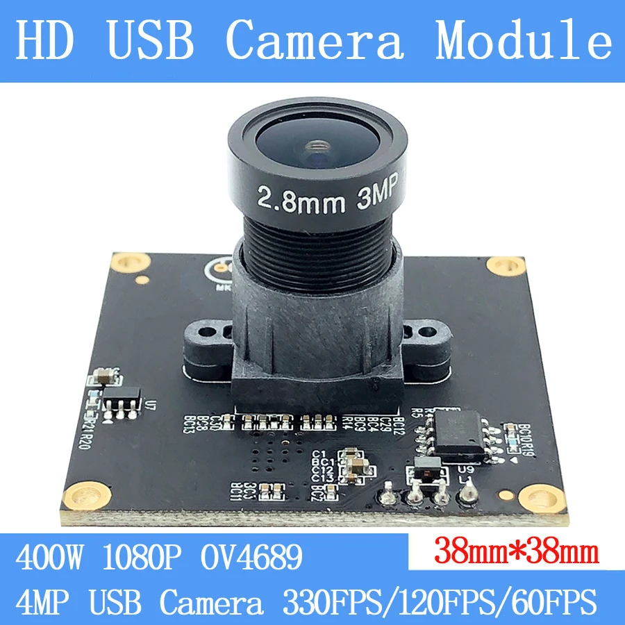 Plug Play Industry 2.8mm Lens 120degree High Speed 330FPS 640*360 USB Camera Module 4MP Full HD 1080P Webcam UVC Driverless