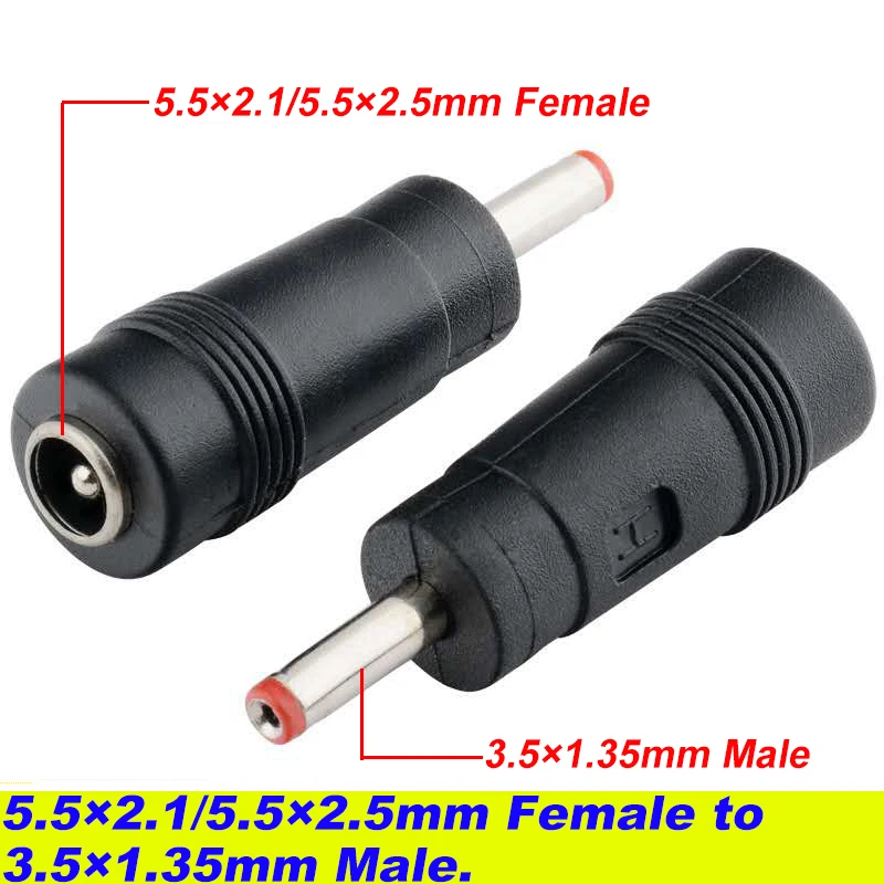 1pcs DC Connector 5.5 x 2.1/5.5×2.5mm Female to 2.5×0.7、3.0×1.1、3.5×1.35、4.0×1.7、4.8×1.7、5.5×2.1mm Male Laptop Power Adapter