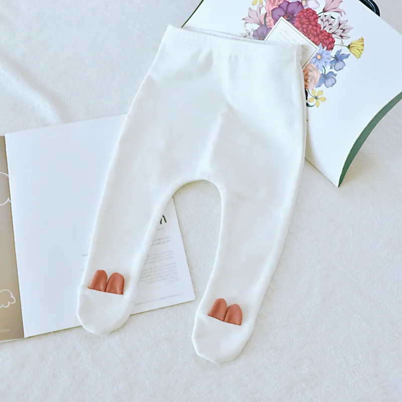 Toddler Kids Baby Girl Tights Rabbit Ear Cotton Pantyhose Winter Knitted Tights for Girls Infant Baby Clothing Age for 3M to12M