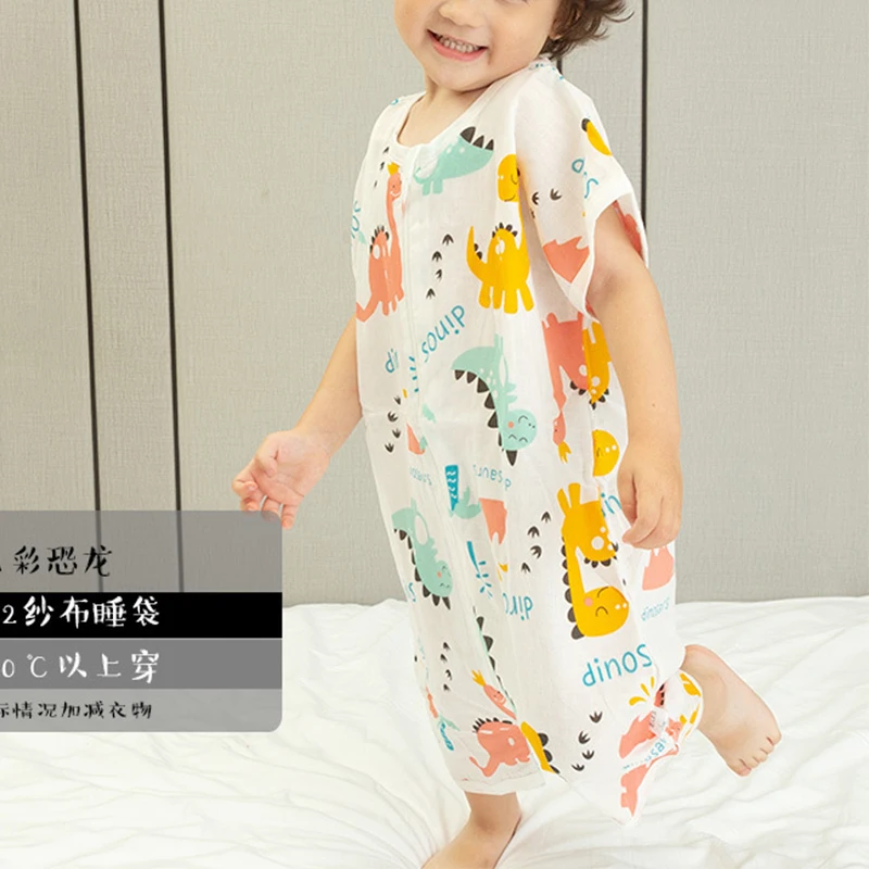 Sleeping Bag Baby Muslin Cotton Infantil Summer Cartoon For Toddler Sleep Sack Kids Slaapzak Bed Soft Children Pajamas Jumpsuit