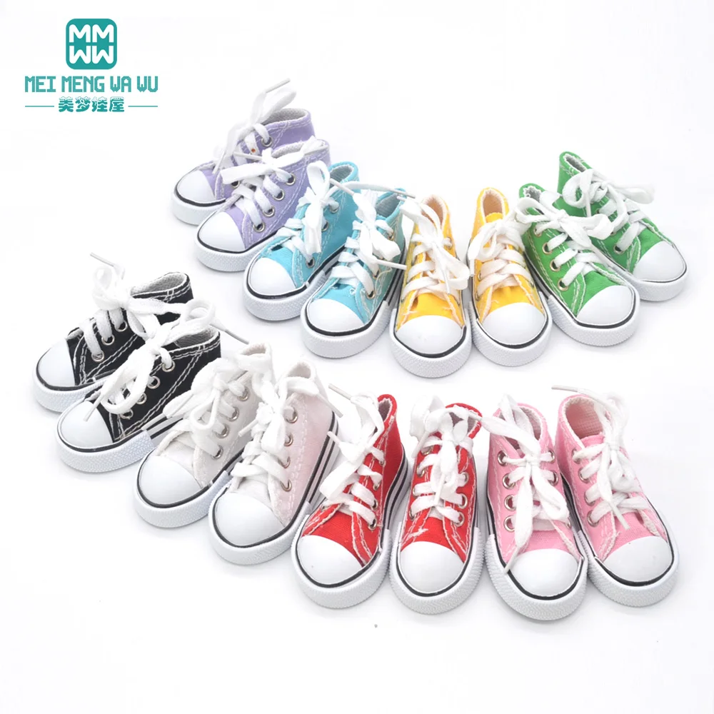 7.5cm Magic stickers canvas sneakers shoes For doll 1/4 BJD &16 Inch toy doll Accessories for dolls