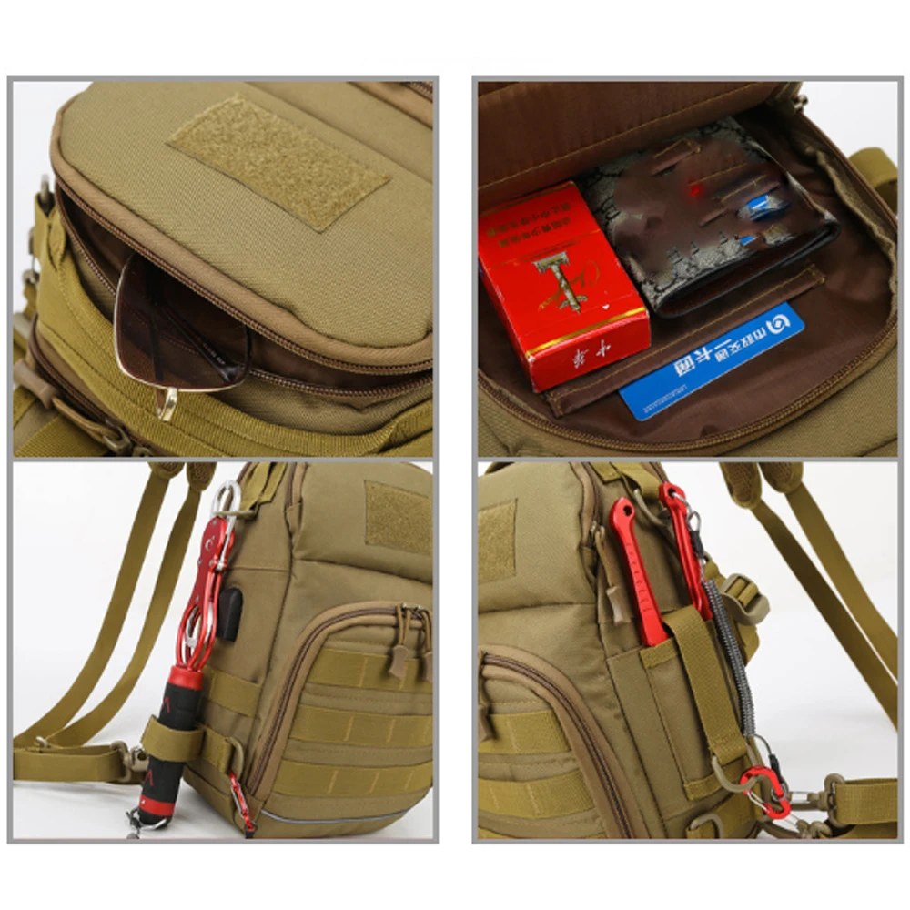 Outdoor  Shoulder Bag Sports Climbing Backpack Shoulder Tactical Hiking Camping Hunting Daypack Fishing Backpack X114D