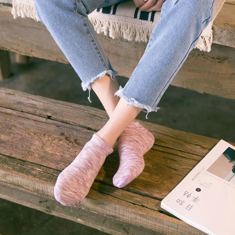 Comfortable cotton girl women boat socks ankle low female invisible color girl boy slipper casual hosiery 1pair=2pcs WS98