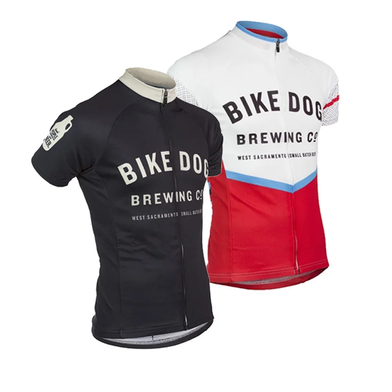 Bike Dog Brewing Beer Cycling Jersey Men Summer Black Outdoor Bike Wear White Short Sleeve Bicycle Clothing Cajastur