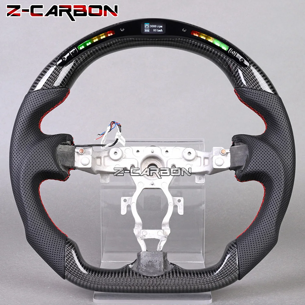 

Led Carbon Fiber Performance Steering Wheel Perforated Leather For Nissan 370Z 2008-2023