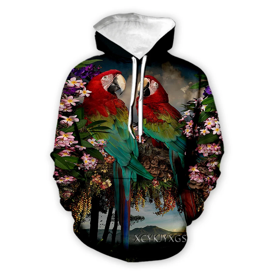 

phechion New Fashion Men/Women's Beautiful Animal Parrot 3D Print Fashion Clothing Street Hip Hop Casual Sweatshirt Hoodies Z74