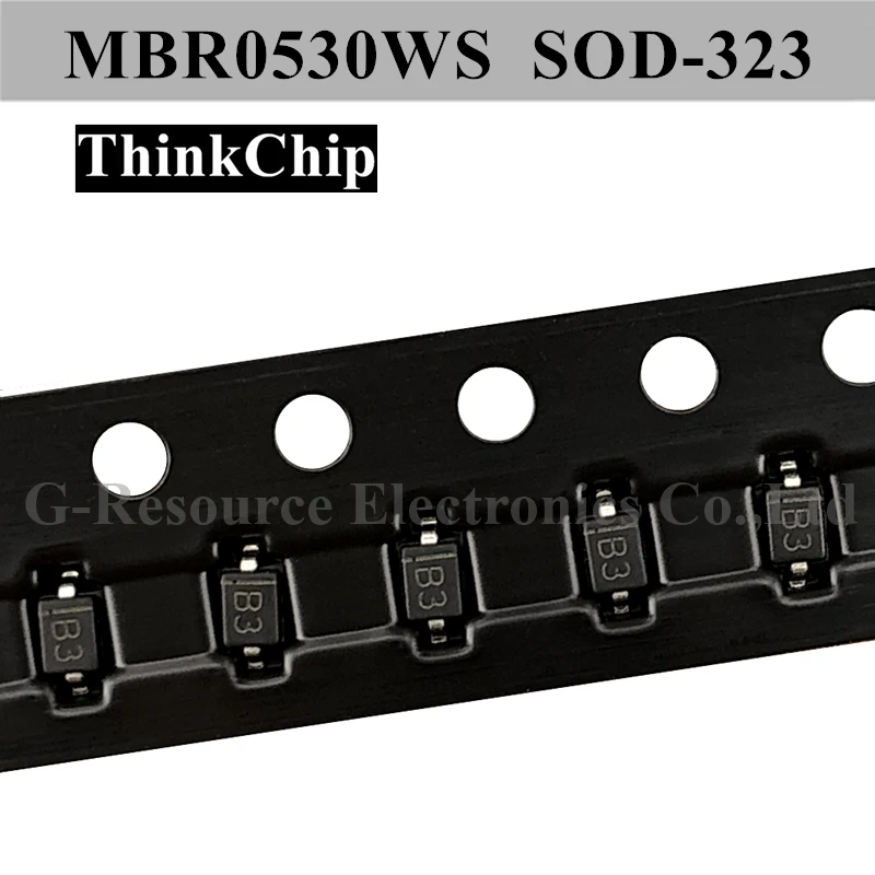 (100pcs) MBR0530WS SOD-323 0805 SMD Schottky Diode MBR0520 SOD323 (Marking B3)