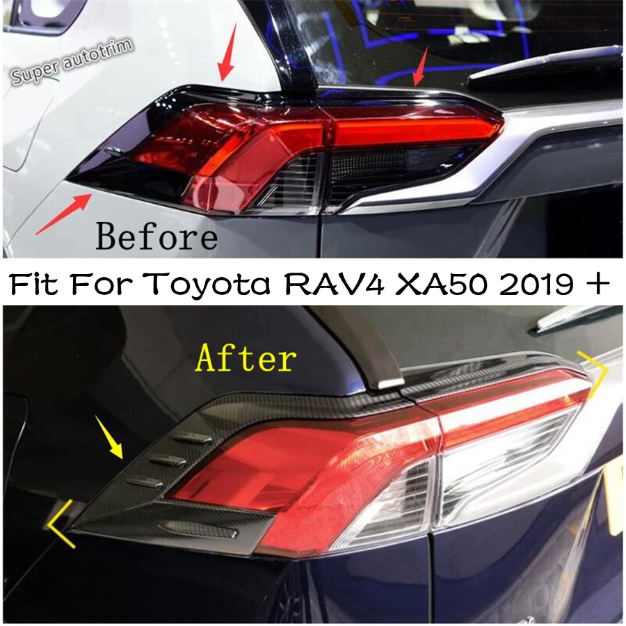 

Rear Trunk Tail Lights Lamp Eyelid Eyebrow Cover Trim For TOYOTA RAV4 RAV 4 XA50 2019 - 2024 Chrome Exterior Parts Accessories