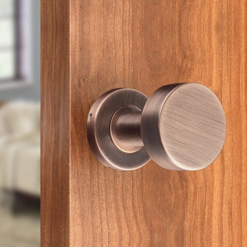 Door Handles for Interior Doors without Lock Tube Shape Brushed Copper and Chrome Color Options Stainless Steel Knob