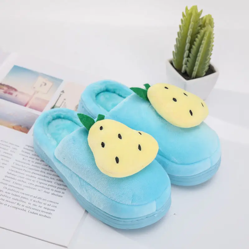 5 Stijl Fruit Warme Katoen Kinderen Slippers Thuis Indoor Antislip Kids Schoenen Pluizige Slippers Comfort Meisje Schoenen Katoen slippers