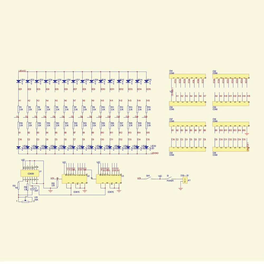 Kit électronique sablier LED bricolage, pratique de projet de soudure, vitesse de débit réglable, carte PCB double couche, bleu rouge vert, DC 5V