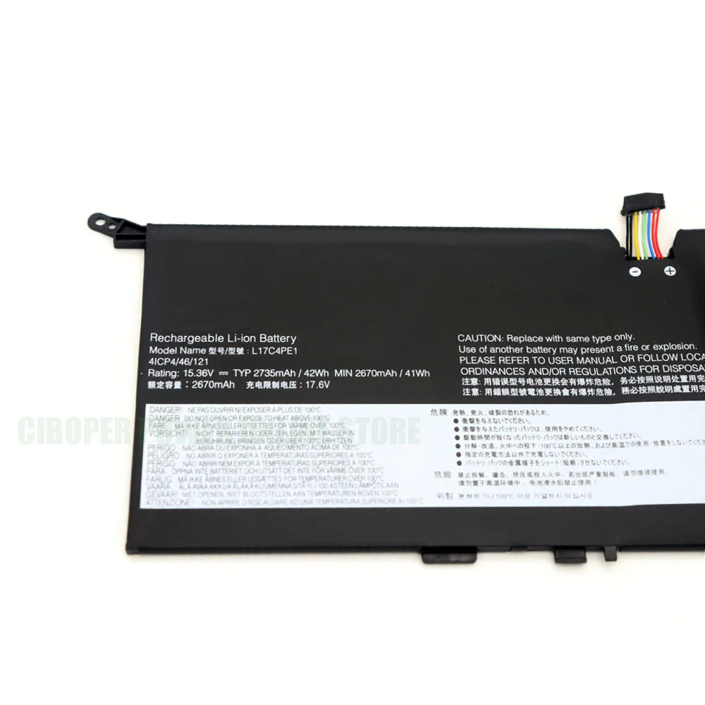 CP Laptop Battery L17C4PE1 15.36V 42Wh 2735mAh L17M4PE1 L17C4PE1 For Yoga 7 Pro-13IKB C930-13IKB 81EQ 81C4 5B10Q82425 Series