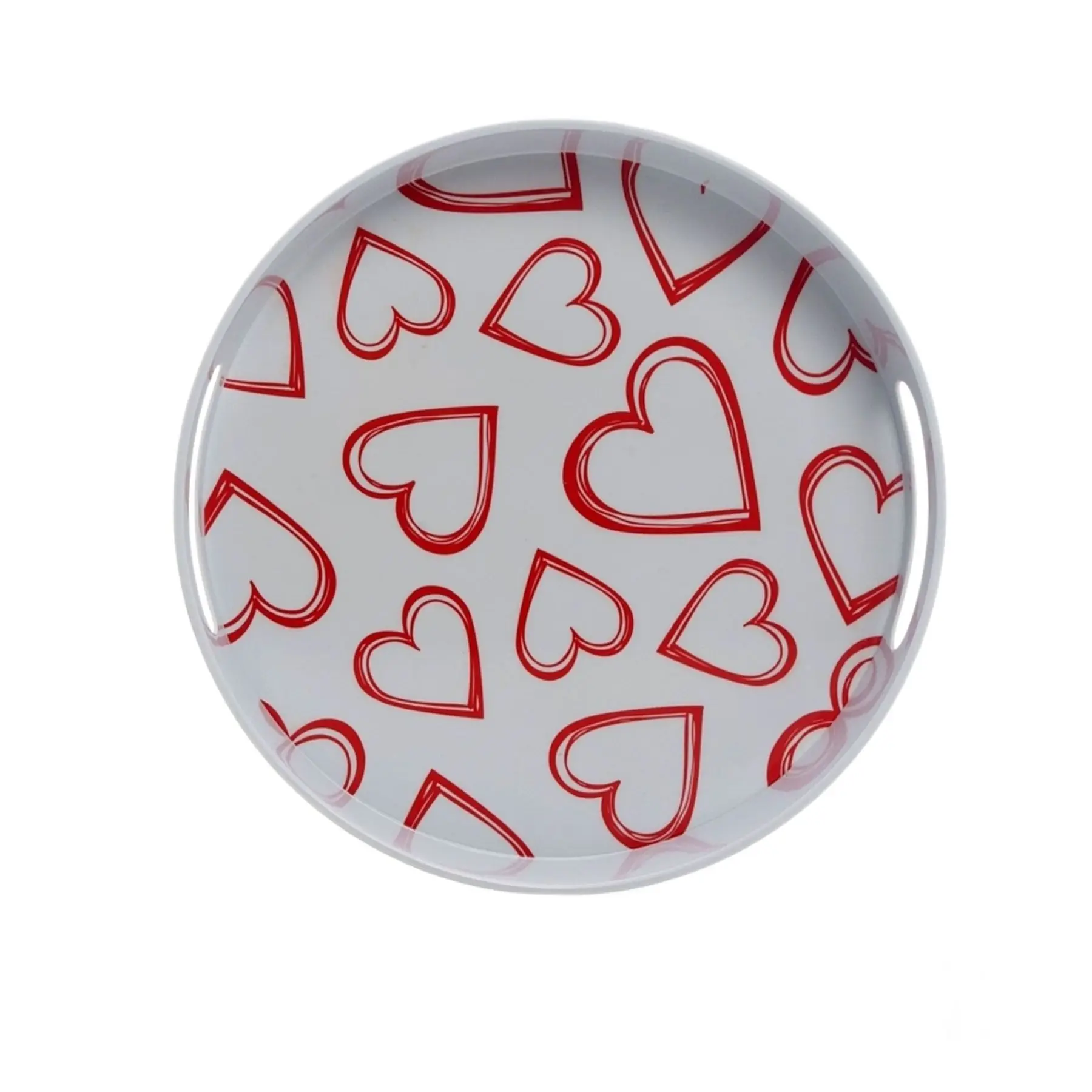 

DOLBOVI HK20484-7269 Melamine Round tray White Heart Pattern 30x30x5cm tray поднос plateau de service