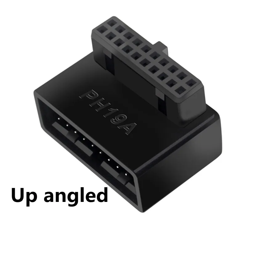 Adaptador de extensión tipo A USB 3,0 de 20 pines macho A hembra, conector con ángulo de 90 grados para placa base