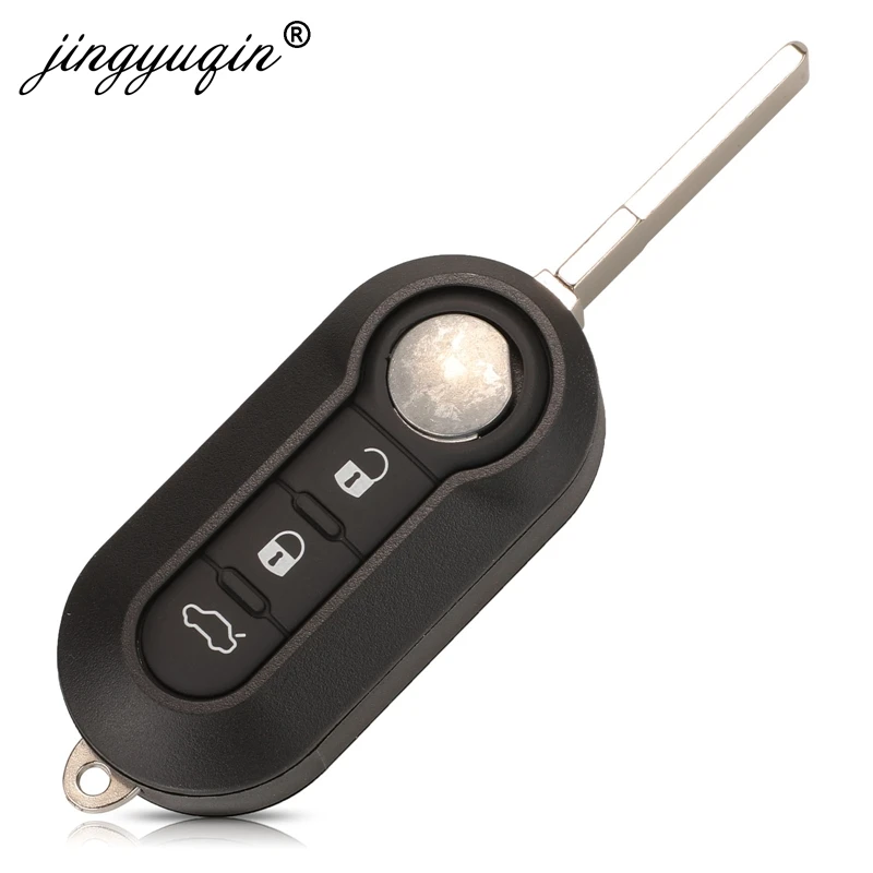 jingyuqin 2/3BTN Remote Car key Shell Case For Fiat 500 Panda Punto Bravo Ducato Peugeot Boxer Citroen Jumper Auto Uncut Blade