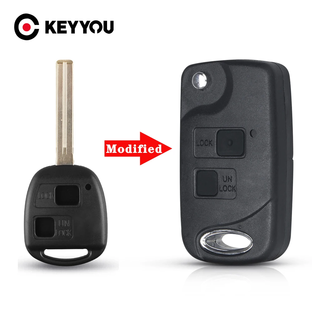 KEYYOU zmodyfikowana klapka 2/3 przycisk obudowa pilota bez kluczyka pokrowiec na toyotę RAV4 Avalon Prado Tarago Camry Tarago dla Lexus Es Rx Lx Gs klucz