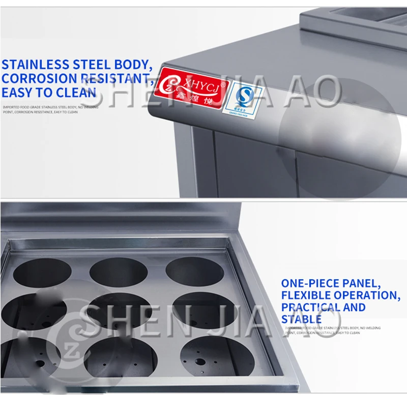 Kommerziellen neun-kopf nudel kochen nudel maker Multi-funktion nudel herd energiesparende würzigen pasta maschine hohe-effizienz