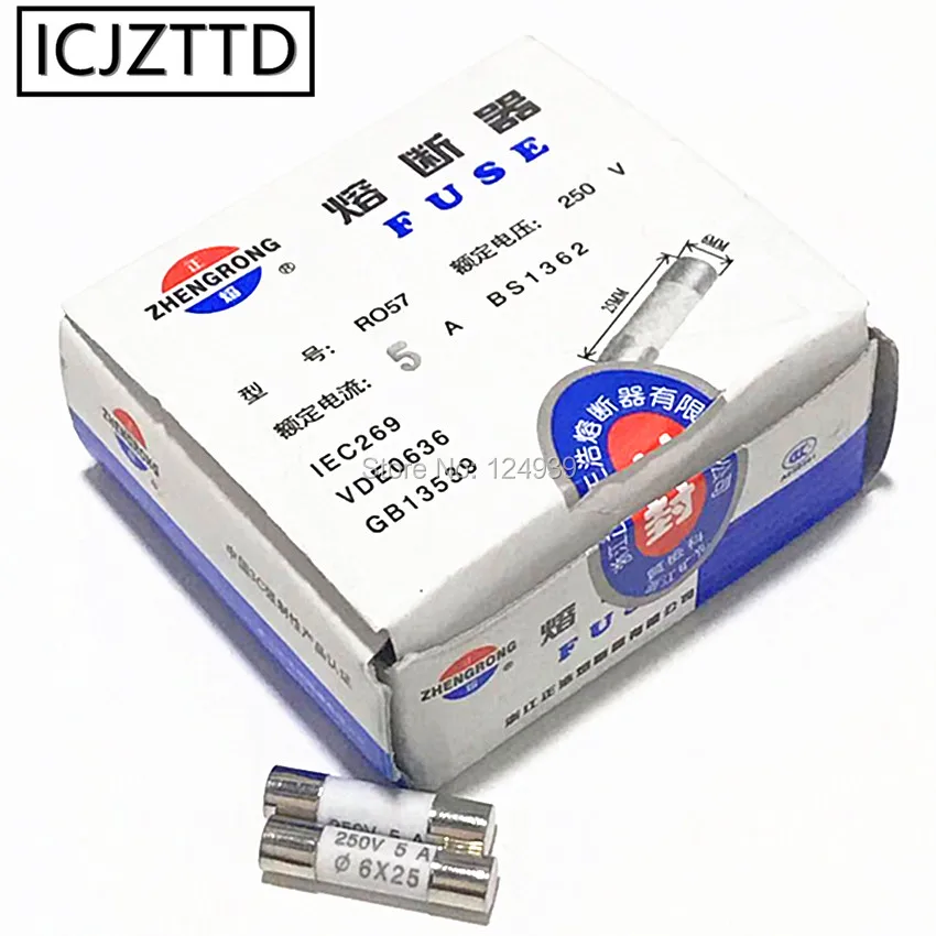 RO57 fuse BS1362 6*25mm 0.5A 1A 2A 3A 5A 6A 7A 8A 10A 15A 20A 25A 250V  ceramic fuse 6*25 Ceramic insurance tube 6x25MM 6mmx25mm