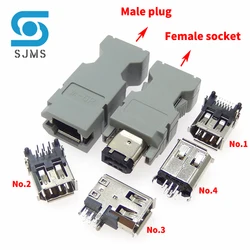 Servo Motor Encoder USB Sonnector Socket 55100-0670 IEEE 1394 - 6PIN  plug 55100-0600 SM-6P M-6P Wire Connector Male female