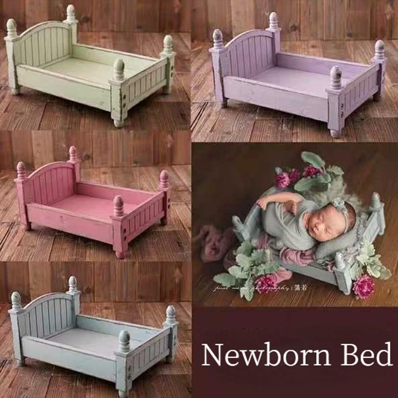 Retro Wooden Baby Bed Cribs Newborn Photography Props Baby Furniture Photographie Shooting Bebe Baby Fotografie Accessoires