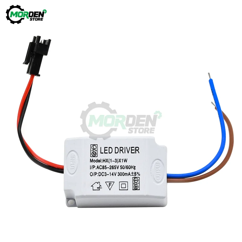 3x1W Electronic LED Strip Driver Transformer Simple AC Driver Adapter 85V-265V to DC 3V-14V 300mA LED Power Supply Driver 1W-3W