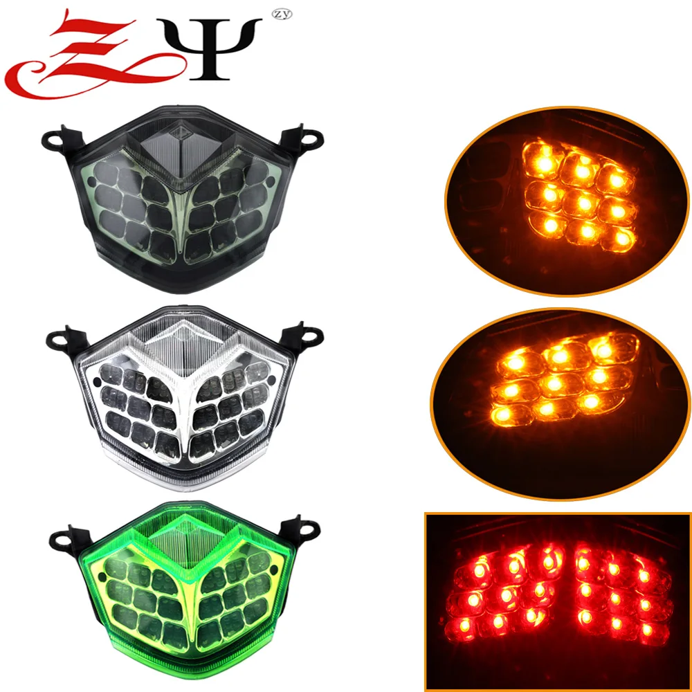 

Integrated LED Tail Light Turn Signals For Kawasaki ZX-10R 2008-2010 ZX-6R/636 2009-2012 Z750 2007-2009 Z1000 2007-2009