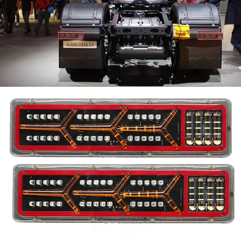 Waterproof Car Truck LED Rear Tail Light Warning Lights Rear Lamp for Lamborghini Scania Trailer Caravans UTE Campers ATV Boats