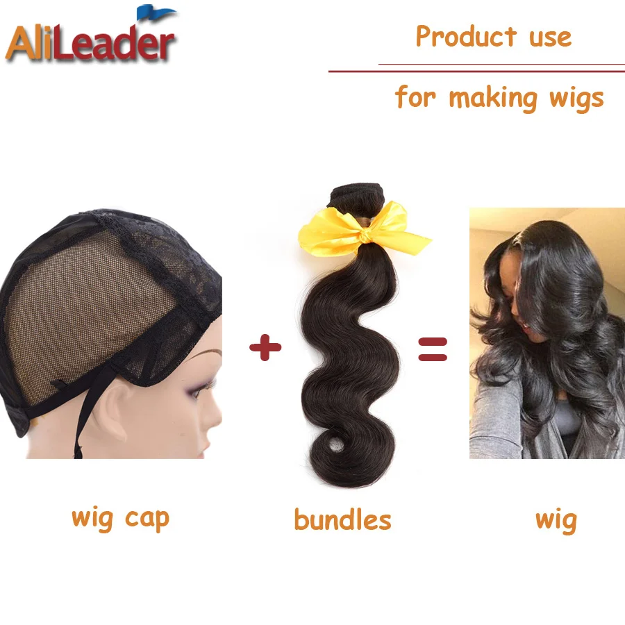 Alileader 1Pcs Lace Wig Cap For Making Wigs With Adjustable Straps Waving Cap Elastic Band For Wigs Stretchable Double Lace Nets