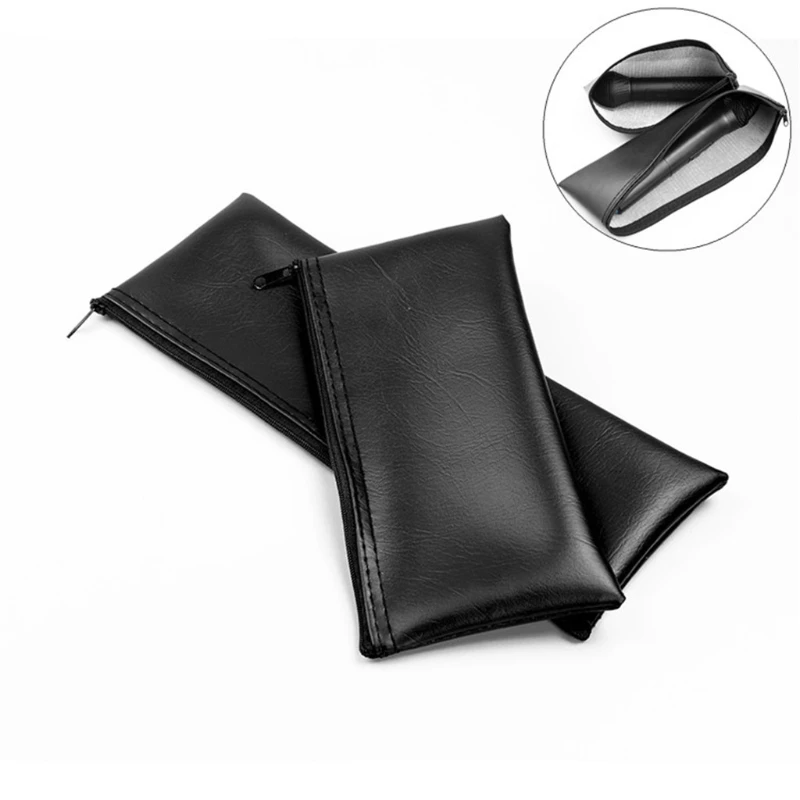 2Pcs Handheld Bag Zipper Case Leather Storage Holder Accessories for -Shure Wireless Microphone Drop shipping