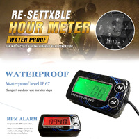 Digital Engine Tach Hour Meter Alert RPM Tachometer Gauge Backlit Resettable For Motorcycle Chainsaws Boats ATV Marine Glider
